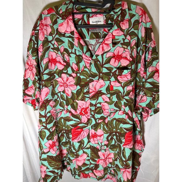 Goodfellow & Co Men's Floral Print Collared Button-Down, Green, Size XXL, NWT - Picture 2 of 5